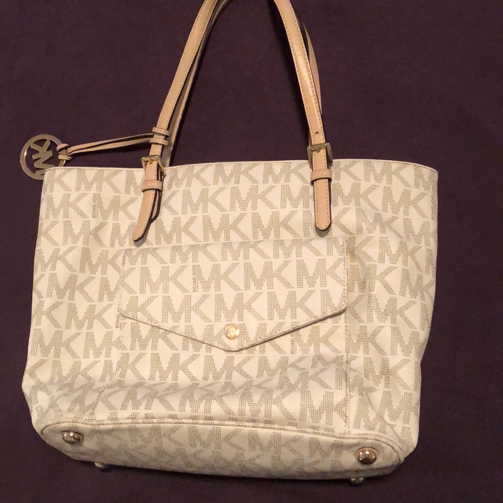 Cream MIchael Kors purse